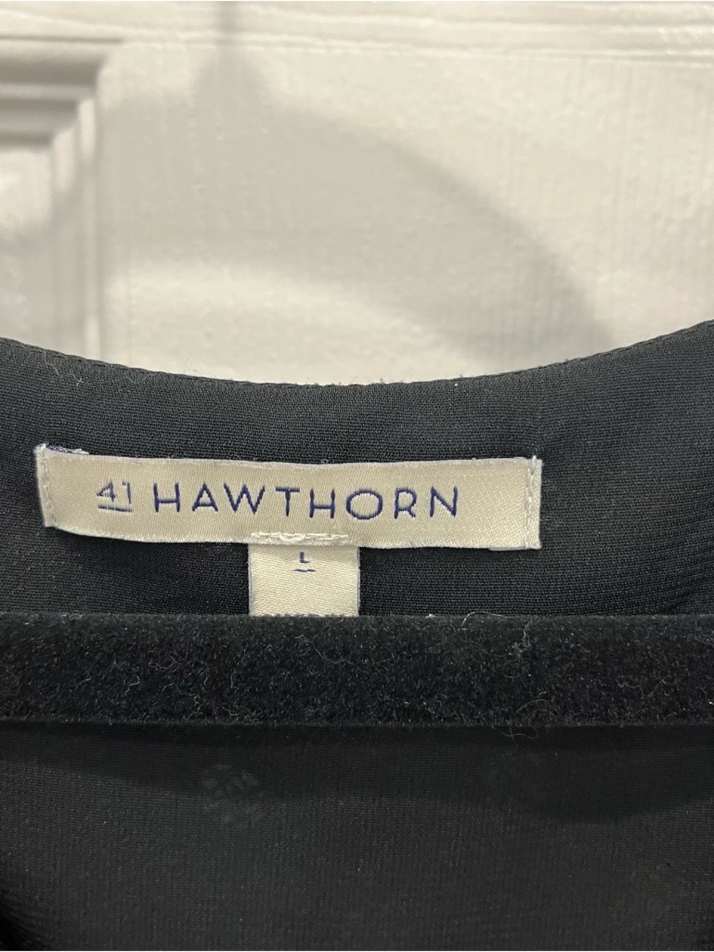 41 Hawthorn Black Blouse with White Dot Pattern // L - Picture 2 of 3